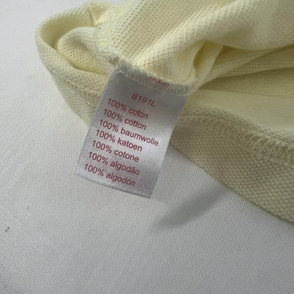 Lacoste Polo Shirt Mens Large Yellow Pique Cotton Croc Logo Short Sleeve - Picture 11 of 13